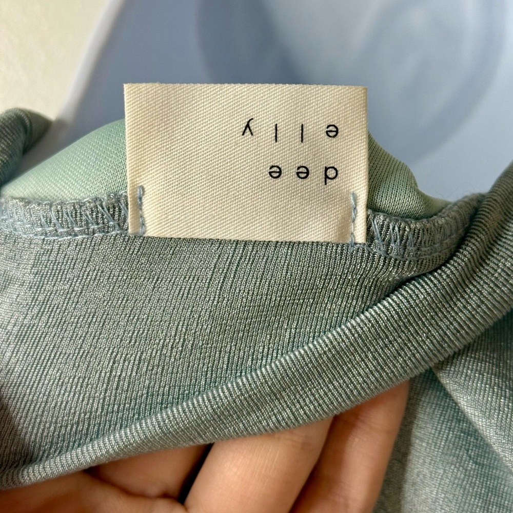 Dee Elly Elegant Mock Neck Silvery Blue Maxi Sleeveless Dress. Size XL. - Picture 7 of 8